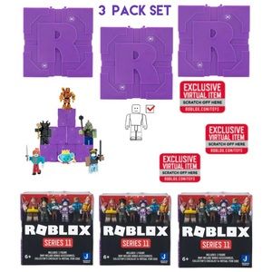 2022 ROBLOX Action Figure Collection SERIES 11 Purple Mystery Blind Box Cube 3PK